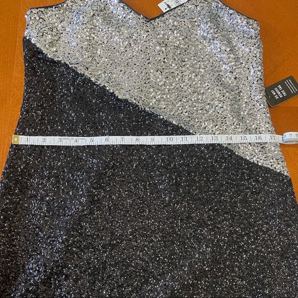 Express Color Block Sequin V-Neck Mini Slip Dress NWT Small - Picture 7 of 9